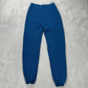 Neiman Marcus Lounge Sleep Pant Blue Soft Cotton Size XL / 42 USA Made Long John
